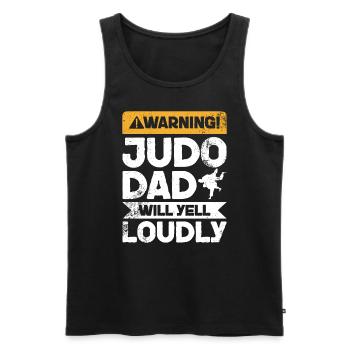 Warnschrei - Judo Papa - Männer Premium Bio Tank Top - Schwarz - Vorne - AI Model Male 178 light (178cm)