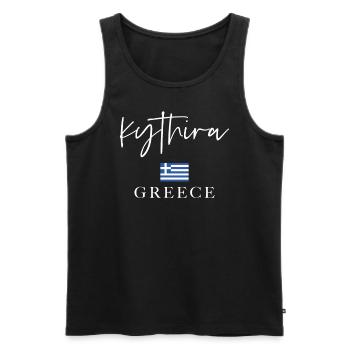 Greece Flag Holidays - Kythira Island - Men's Premium Organic Tank Top - black - Front - Michal (187cm)
