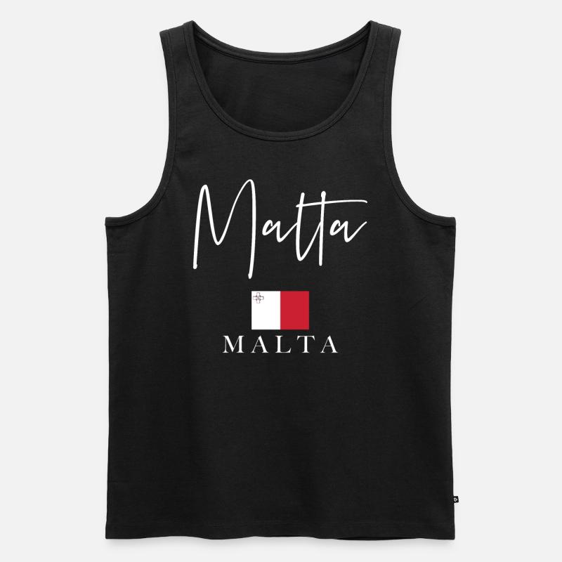 Grèce Flag Holidays - Île de Malte - Débardeur bio Premium Homme - noir