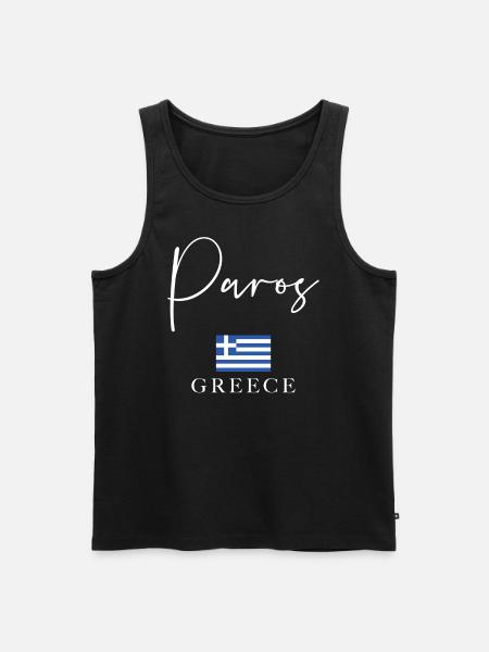 Greece Flag Holidays - Paros Island - Men's Premium Organic Tank Top - black