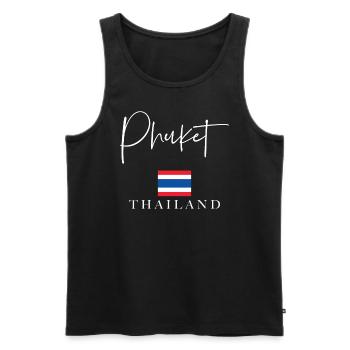 Greece Flag Holidays - Phuket Island - Men's Premium Organic Tank Top - black - Front - Michal (187cm)