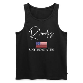 Griechenland Fahnenurlaub - Insel Rhodes - Männer Premium Bio Tank Top - Schwarz - Vorne - AI Model Male 178 light (178cm)
