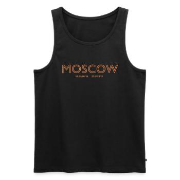 Coordonnées de la ville de Russie - Moscou - Débardeur bio Premium Homme - noir - Devant - Michal (187cm)