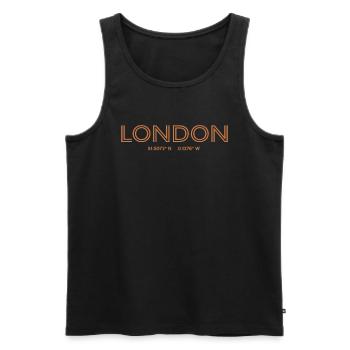 England City Coordinates - Londres - Débardeur bio Premium Homme - noir - Devant - Michal (187cm)