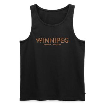 Canada City Coordinates - Winnipeg - Men's Premium Organic Tank Top - black - Front - Michal (187cm)