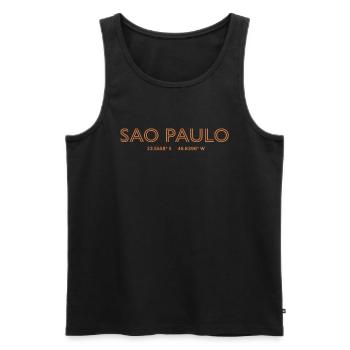 Brazil Stadt Koordinaten - Sao Paulo - Männer Premium Bio Tank Top - Schwarz - Vorne - AI Model Male 178 light (178cm)