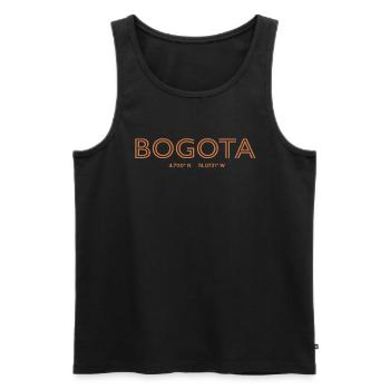 Colombia Stadt Koordinaten - Bogota - Männer Premium Bio Tank Top - Schwarz - Vorne - AI Model Male 178 light (178cm)