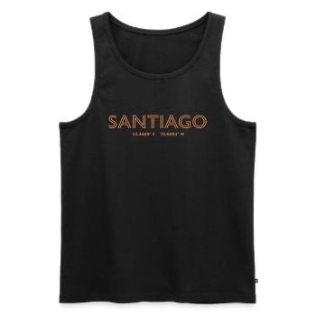 Coordonnées de la ville du Chili - Santiago - Débardeur bio Premium Homme - noir - Devant - AI Model Male 178 light (178cm)