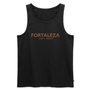 Coordonnées de la ville du Brésil - Fortaleza - Débardeur bio Premium Homme - noir - Devant - Michal (187cm)
