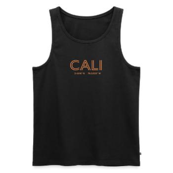 Colombia Stadt Koordinaten - Cali - Männer Premium Bio Tank Top - Schwarz - Vorne - AI Model Male 178 light (178cm)