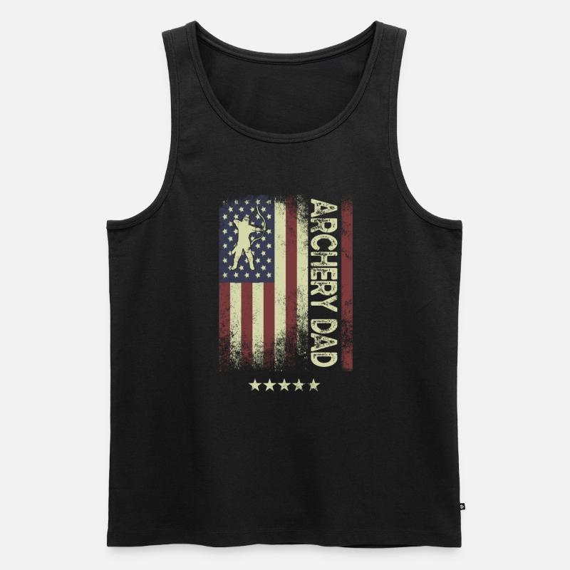 Drapeau américain - Archery Dad - Débardeur bio Premium Homme - noir