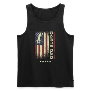 USA Amerikanische Flagge - Darts Dad - Männer Premium Bio Tank Top - Schwarz - Vorne - Michal (187cm)