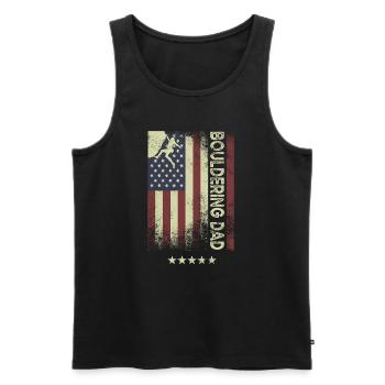 USA Amerikanische Flagge - Bouldern Papa - Männer Premium Bio Tank Top - Schwarz - Vorne - Michal (187cm)