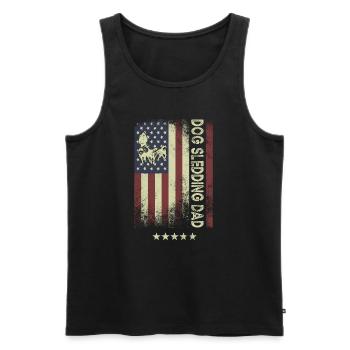 USA-amerikanische Flagge - Hundeschlitten-Vati - Männer Premium Bio Tank Top - Schwarz - Vorne - Michal (187cm)