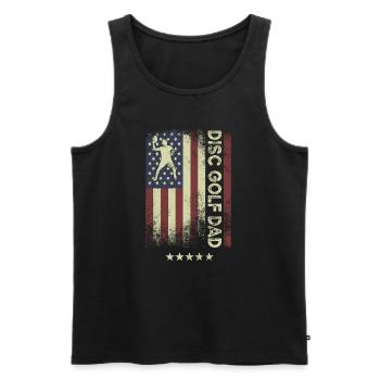 Drapeau américain - Disc Golf Dad - Débardeur bio Premium Homme - noir - Devant - Michal (187cm)