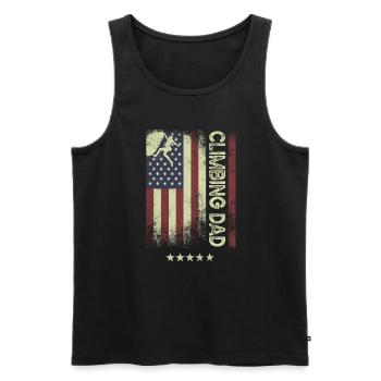 Drapeau américain des États-Unis - Père grimpeur - Débardeur bio Premium Homme - noir - Devant - Michal (187cm)