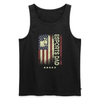 USA Amerikanische Flagge - Esports Dad - Männer Premium Bio Tank Top - Schwarz - Vorne - AI Model Male 178 light (178cm)