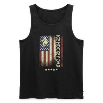 Drapeau américain - Hockey Dad - Débardeur bio Premium Homme - noir - Devant - Michal (187cm)
