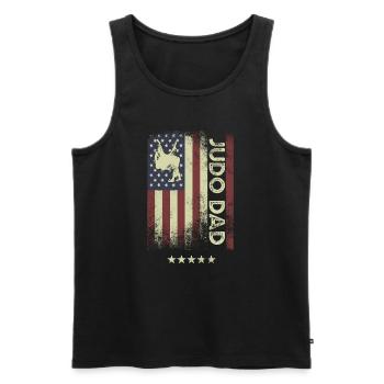 American Flag - Judo-Dad - Men's Premium Organic Tank Top - black - Front - Michal (187cm)