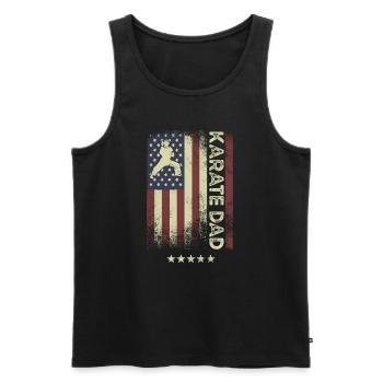 American Flag - Karate Dad - Men's Premium Organic Tank Top - black - Front - AI Model Male 178 light (178cm)