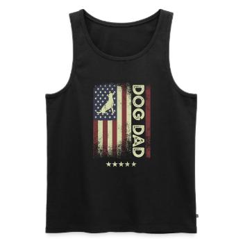 USA American Flag - Hund Dad - Männer Premium Bio Tank Top - Schwarz - Vorne - Michal (187cm)