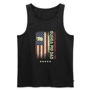 Drapeau américain - Guinea Pig Dad - Débardeur bio Premium Homme - noir - Devant - Michal (187cm)