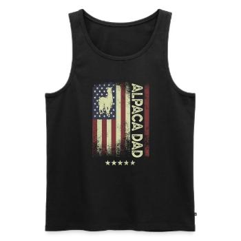 Drapeau américain - Alpaga Dad - Débardeur bio Premium Homme - noir - Devant - Michal (187cm)