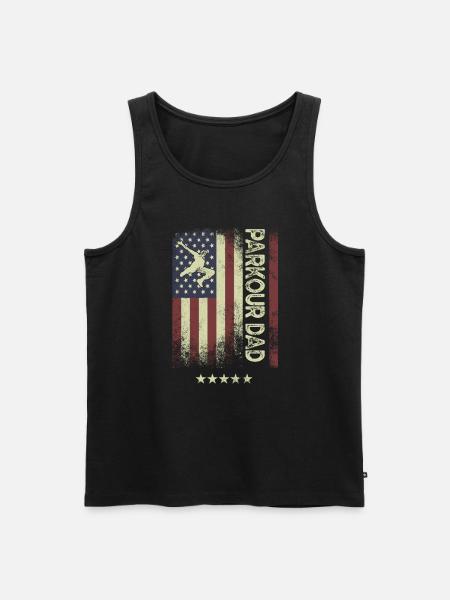 American Flag - Parkour-Dad - Men's Premium Organic Tank Top - black