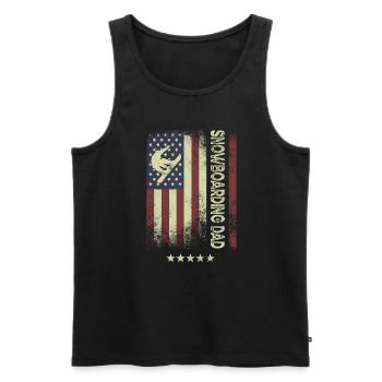 Drapeau américain - Snowboard Dad - Débardeur bio Premium Homme - noir - Devant - Michal (187cm)