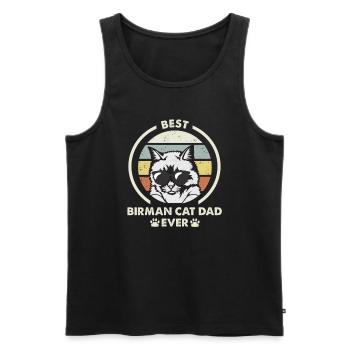 Cat Dad - Birman Katze - Männer Premium Bio Tank Top - Schwarz - Vorne - Michal (187cm)