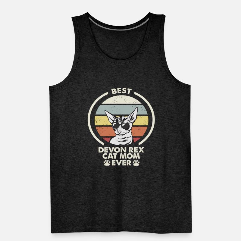 Maman chat - Devon Rex Chat Débardeur bio Premium Homme