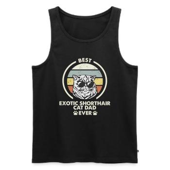 Cat Dad - Chat exotique à poil court - Débardeur bio Premium Homme - noir - Devant - Michal (187cm)