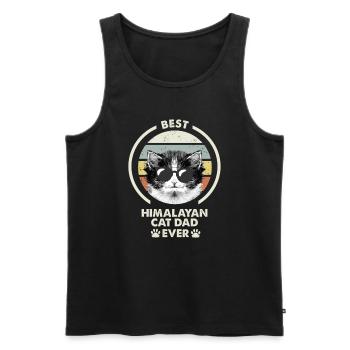Cat Dad - Himalaya Katze - Männer Premium Bio Tank Top - Schwarz - Vorne - AI Model Male 178 light (178cm)