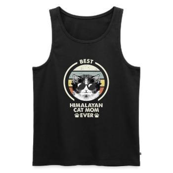Katzenmama - Himalaya-Katze - Männer Premium Bio Tank Top - Schwarz - Vorne - AI Model Male 178 light (178cm)