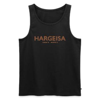 Somaliland Stadt Koordinaten - Hargeisa - Männer Premium Bio Tank Top - Schwarz - Vorne - Michal (187cm)