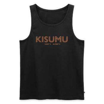Kenya Stadt Koordinaten - Kisumu - Männer Premium Bio Tank Top - Schwarz - Vorne - AI Model Male 178 light (178cm)