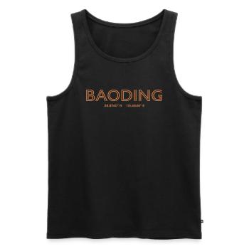 Coordonnées de China City - Baoding - Débardeur bio Premium Homme - noir - Devant - AI Model Male 178 light (178cm)