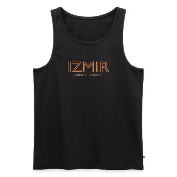 Turkey City Coordinates - Izmir - Men's Premium Organic Tank Top - black - Front - AI Model Male 178 light (178cm)