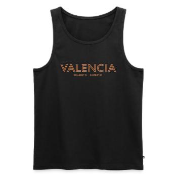 Coordonnées de la ville d’Espagne - Valence - Débardeur bio Premium Homme - noir - Devant - Michal (187cm)