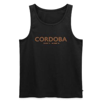 Argentina Stadt Koordinaten - Cordoba - Männer Premium Bio Tank Top - Schwarz - Vorne - Michal (187cm)