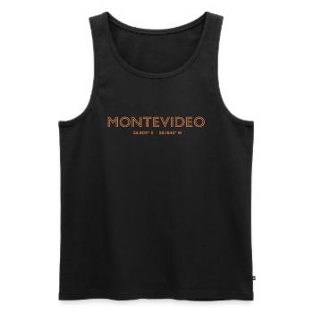 Uruguay Stadt Koordinaten - Montevideo - Männer Premium Bio Tank Top - Schwarz - Vorne - AI Model Male 178 light (178cm)