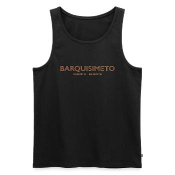 Venezuela City Coordinates - Barquisimeto - Men's Premium Organic Tank Top - black - Front - Michal (187cm)