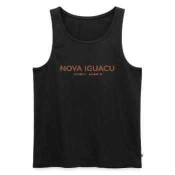 Coordonnées de la ville de Brésil - Nova Iguaçu - Débardeur bio Premium Homme - noir - Devant - AI Model Male 178 light (178cm)