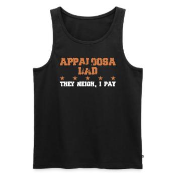 Pferdedad - Appaloosa - Men's Premium Organic Tank Top - black - Front - Michal (187cm)