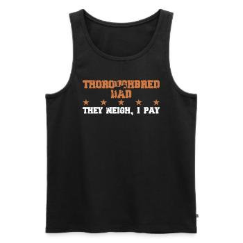 Horse father - thoroughbred - Men's Premium Organic Tank Top - black - Front - AI Model Male 178 light (178cm)