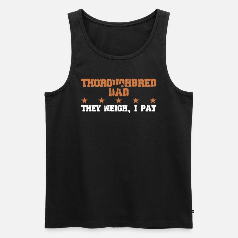 Pferdevater - Vollblut - Männer Premium Bio Tank Top - Schwarz