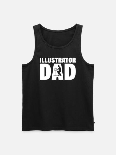 Job - Illustrator Papa - Men's Premium Organic Tank Top - black