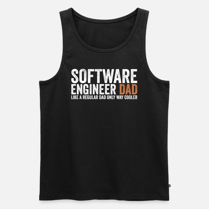 Vater - Software-Ingenieur - Männer Premium Bio Tank Top - Schwarz