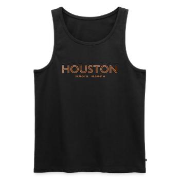 USA City Coordinates - Houston - Men's Premium Organic Tank Top - black - Front - Michal (187cm)