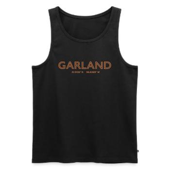 USA City Coordinates - Garland - Men's Premium Organic Tank Top - black - Front - AI Model Male 178 light (178cm)